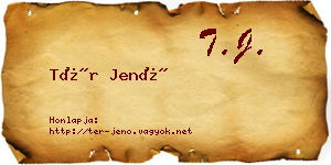 Tér Jenő névjegykártya